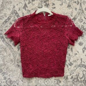 Zara Red Lace Top
